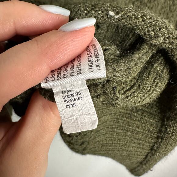 Universal‎ Thread Women's Pullover Crew Neck Knitted Olive Green Sweater Size XS - Picture 6 of 6
